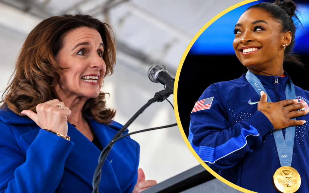 Kathy Warden and Simone Biles
